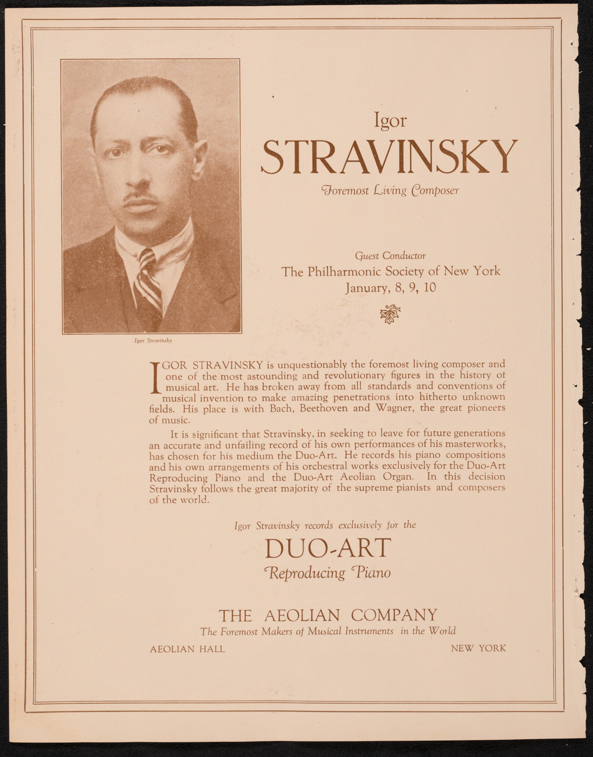 New York Philharmonic, January 10, 1925, program page 2