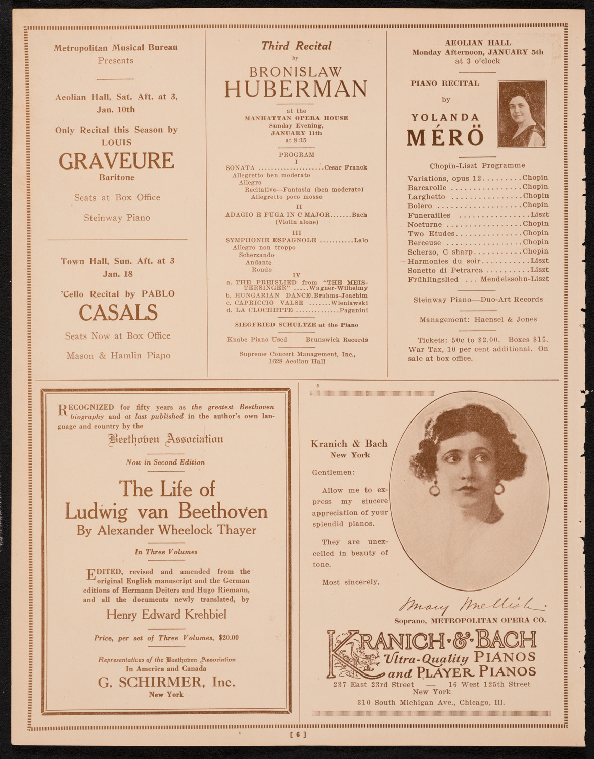 New York Symphony Orchestra, January 2, 1925, program page 6