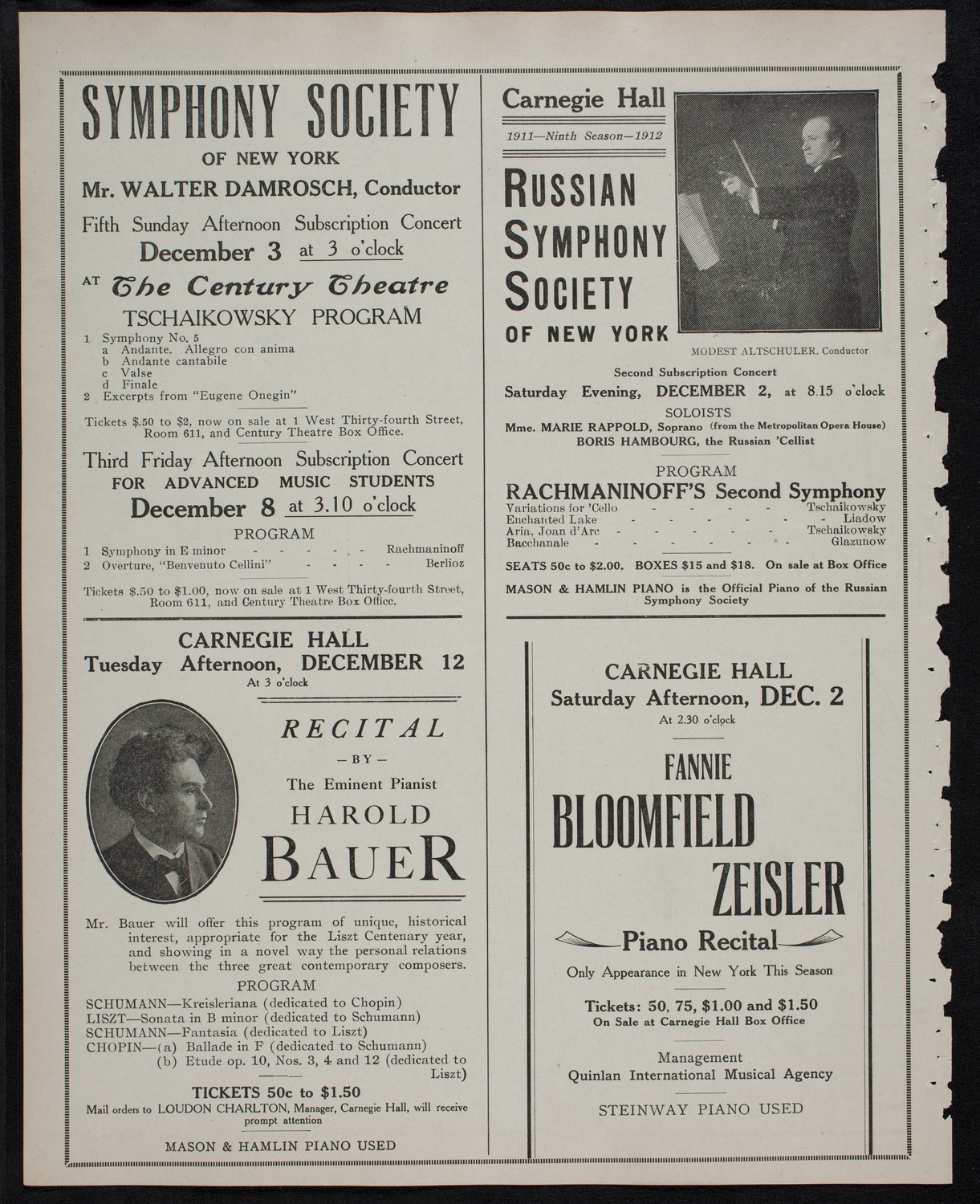 Benefit: St. Mark's Hospital, December 1, 1911, program page 10