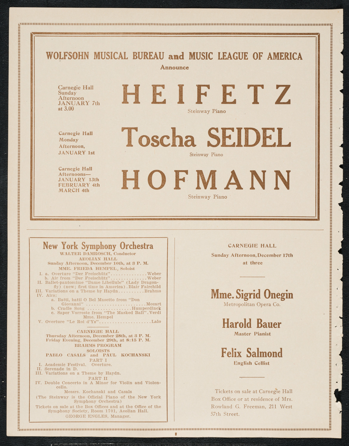 Fyodor Chaliapin, Tenor, December 5, 1922, program page 8