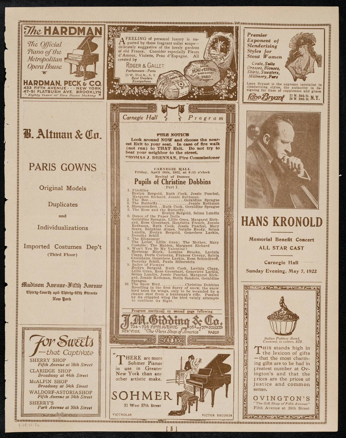 Pupils of Christine Dobbins, April 28, 1922, program page 5