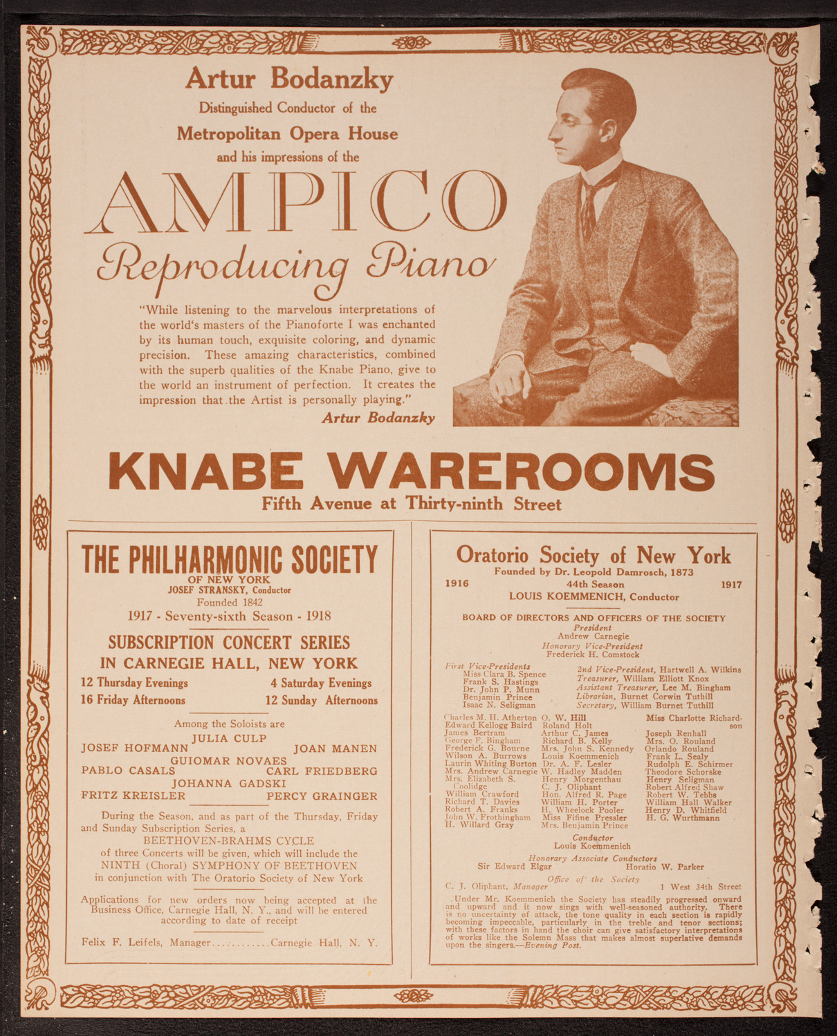 Oratorio Society of New York, April 5, 1917, program page 12