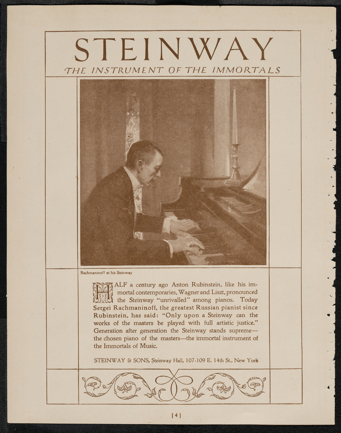 National Symphony Orchestra, April 24, 1921, program page 4