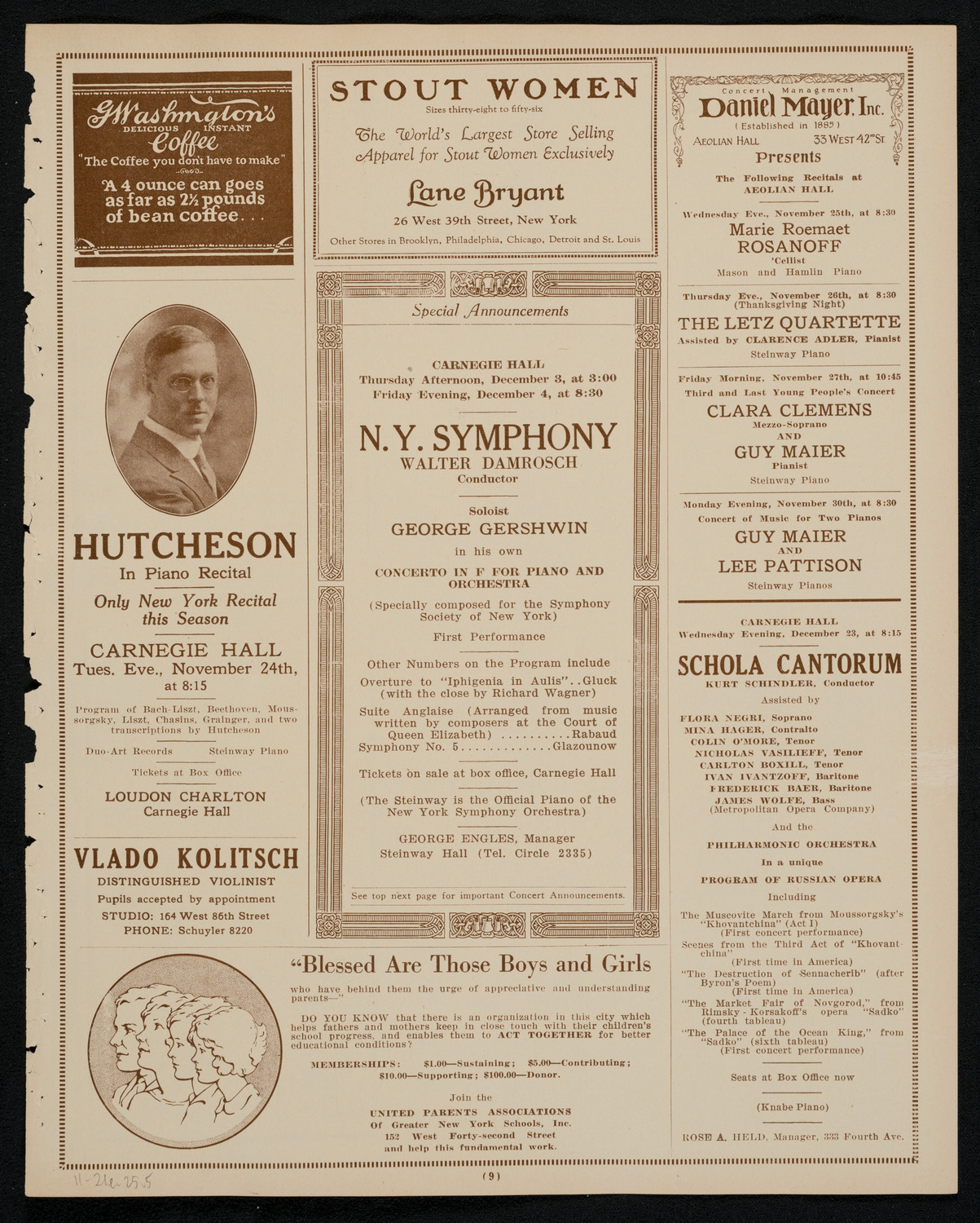 Ossip Gabrilowitsch, Piano, November 21, 1925, program page 9