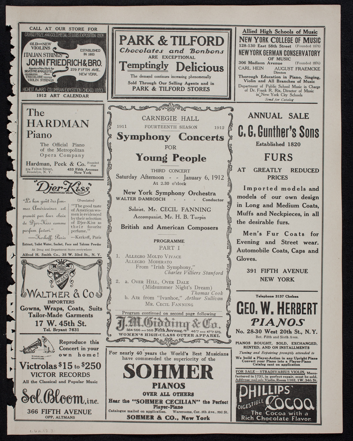 Symphony Concert for Young People, January 6, 1912, program page 5