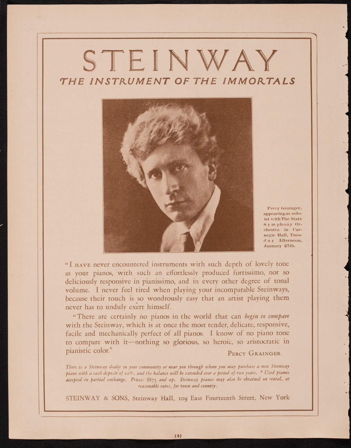 State Symphony Orchestra of New York, January 27, 1925, program page 4