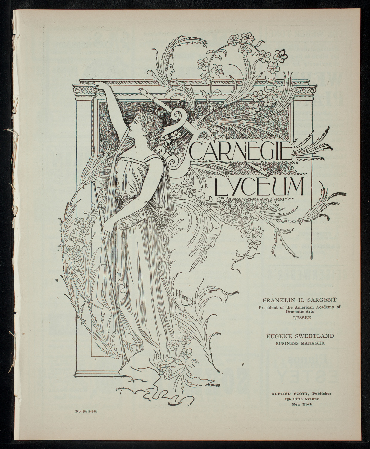 Cercle Francais du College of the City of New York, May 1, 1903, program page 1