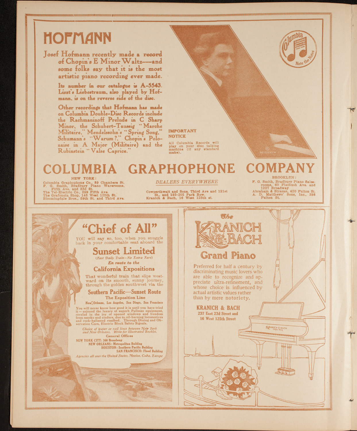 Columbia University Chorus, February 2, 1915, program page 6