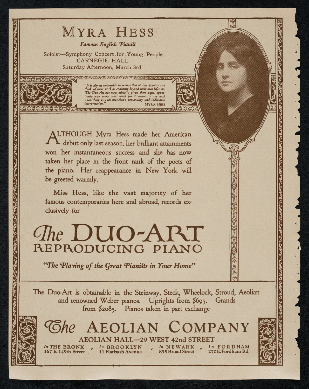 Hebrew National Orphan Home Concert, February 25, 1923, program page 2