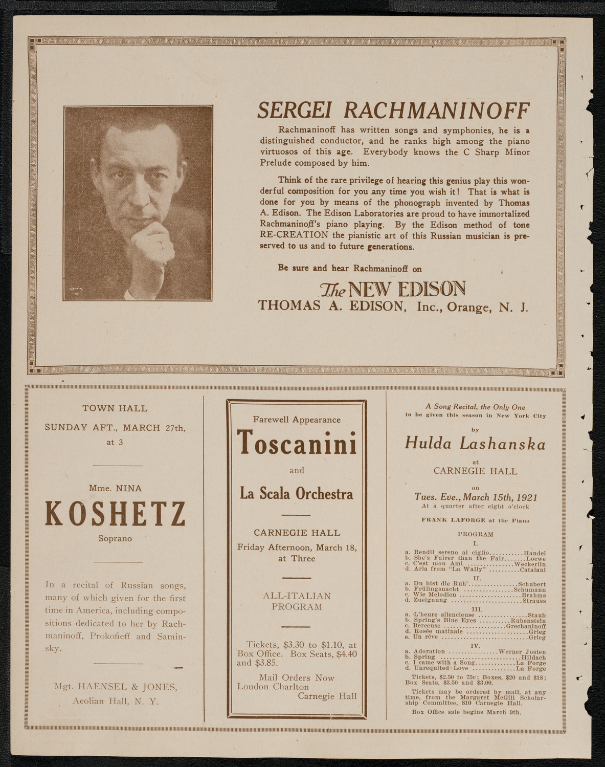 Vestoff-Serova Russian School of Dancing, March 12, 1921, program page 2