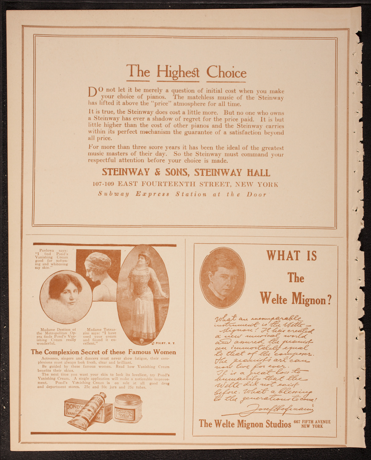 Meeting: The Humanitarian Cult, April 24, 1917, program page 4