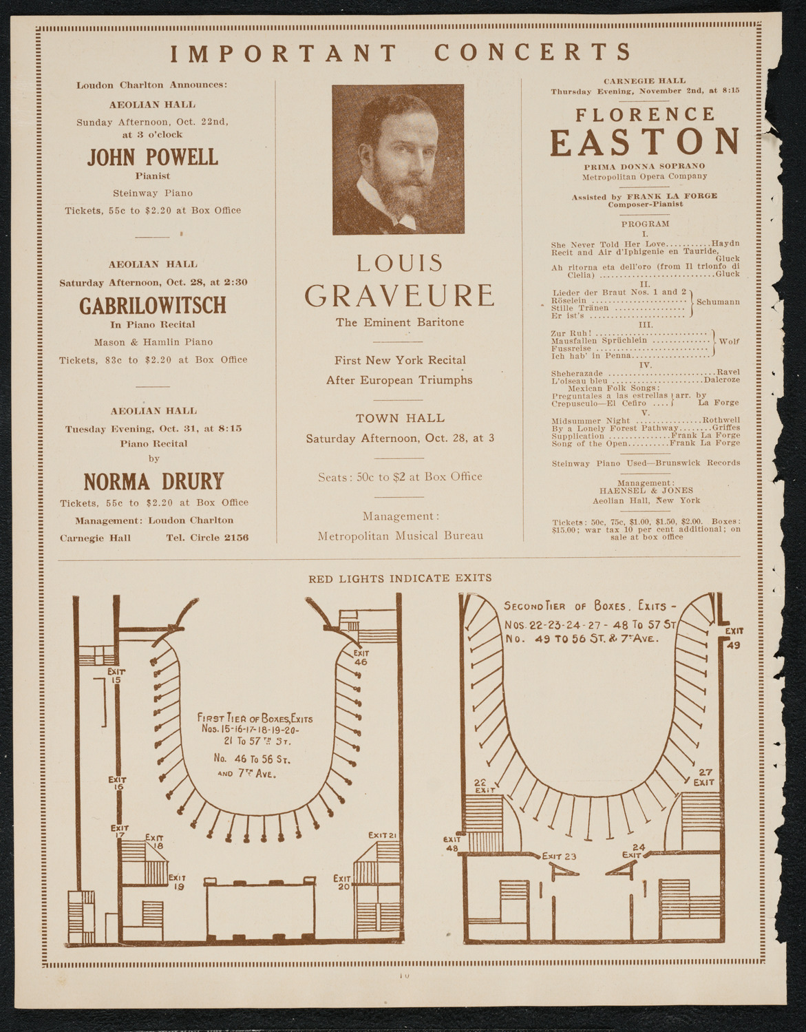 Reinald Werrenrath, Baritone, October 22, 1922, program page 10