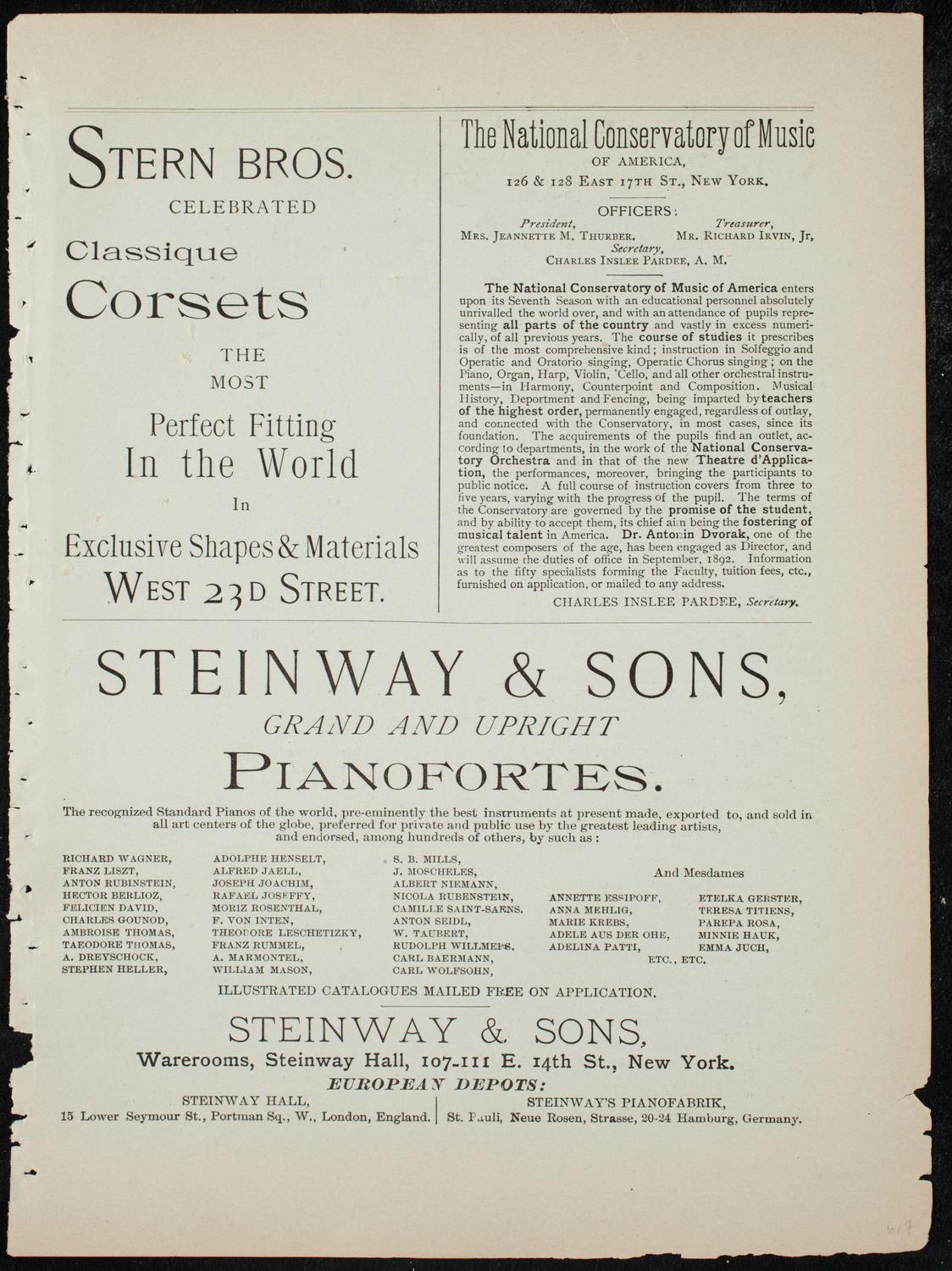 Kneisel Quartet, January 15, 1892, program page 7