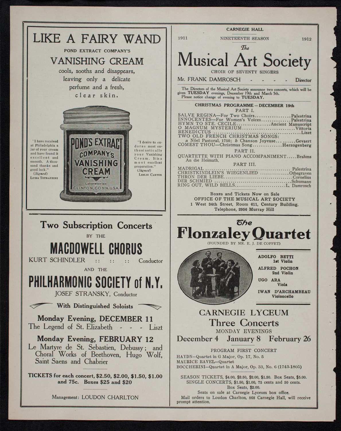 Ernestine Schumann-Heink, Mezzo-Soprano, November 28, 1911, program page 8