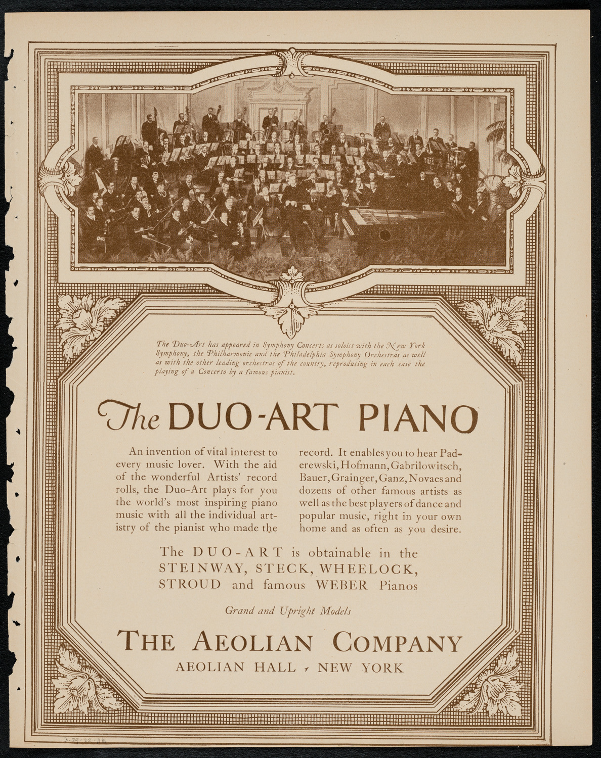 Schola Cantorum of New York, March 29, 1922, program page 11