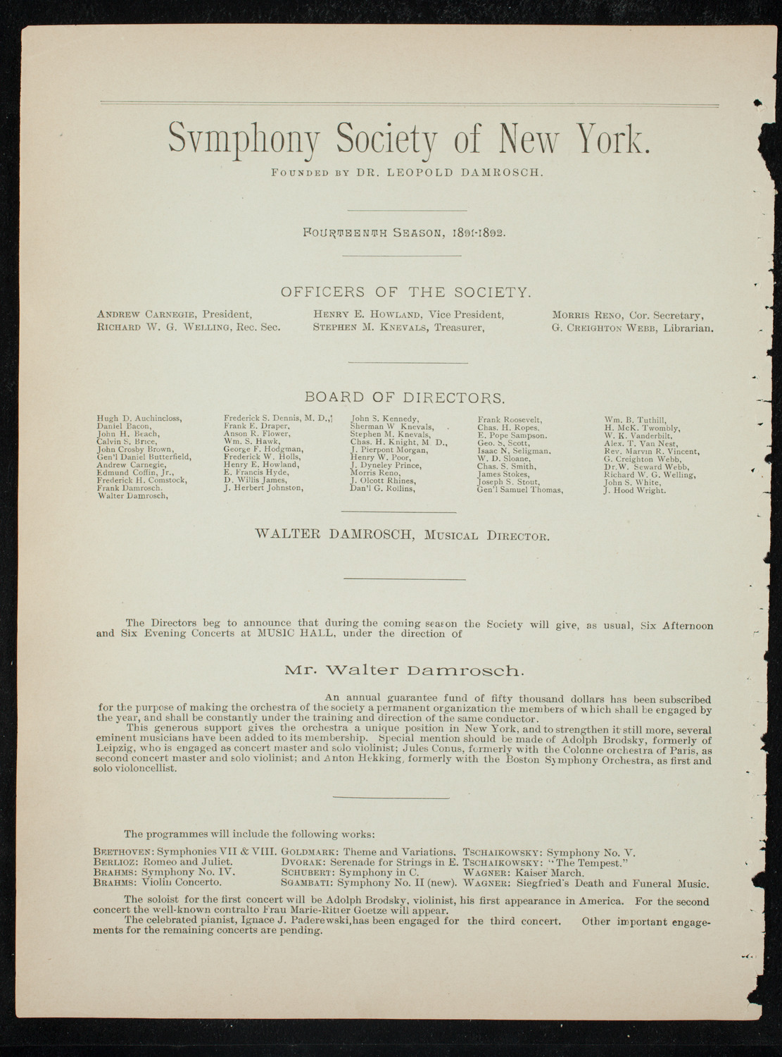 Students of J.C. Woloff, November 27, 1891, program page 2