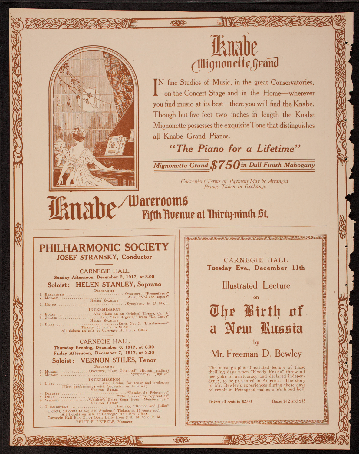 New York Symphony Orchestra, December 1, 1917, program page 12