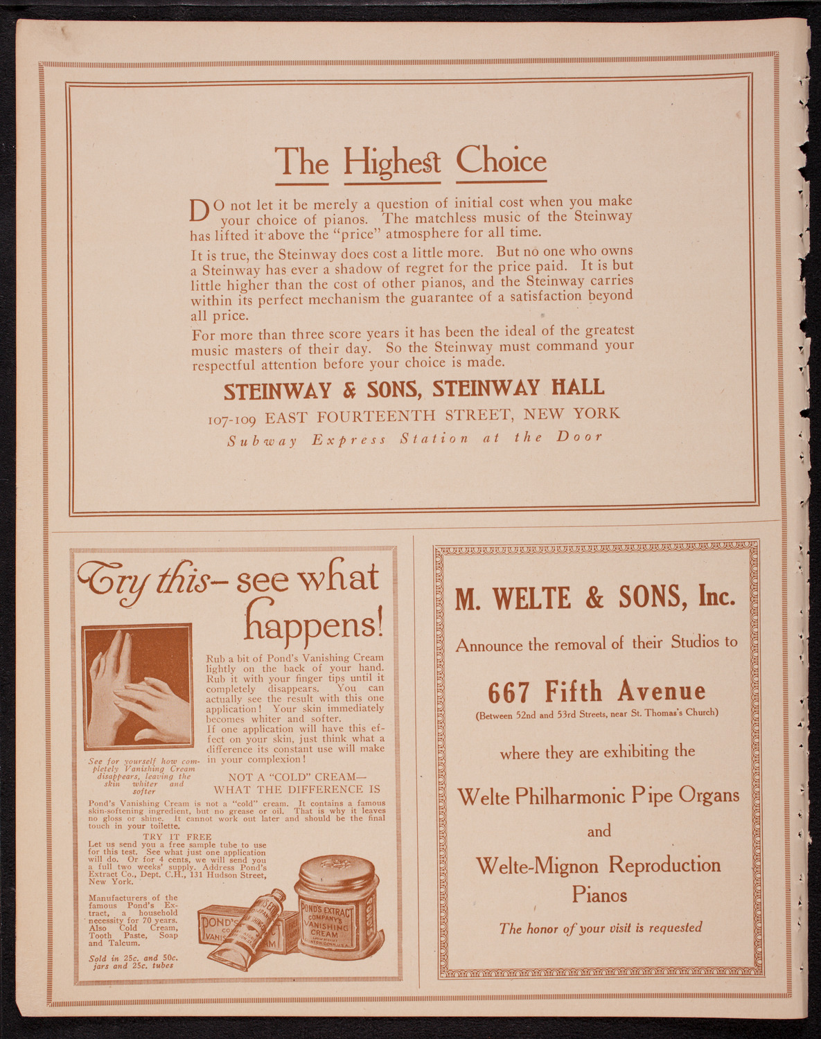 Meeting: The Humanitarian Cult, October 3, 1916, program page 4