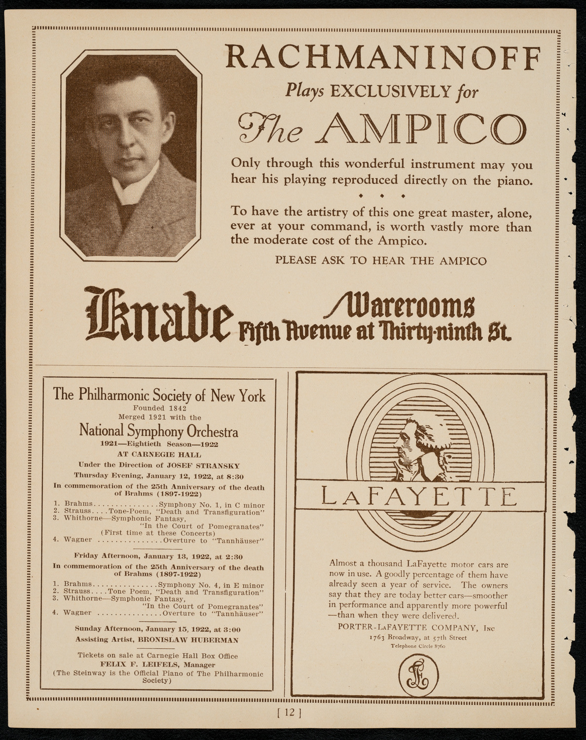 New York Banks' Glee Club, January 10, 1922, program page 12
