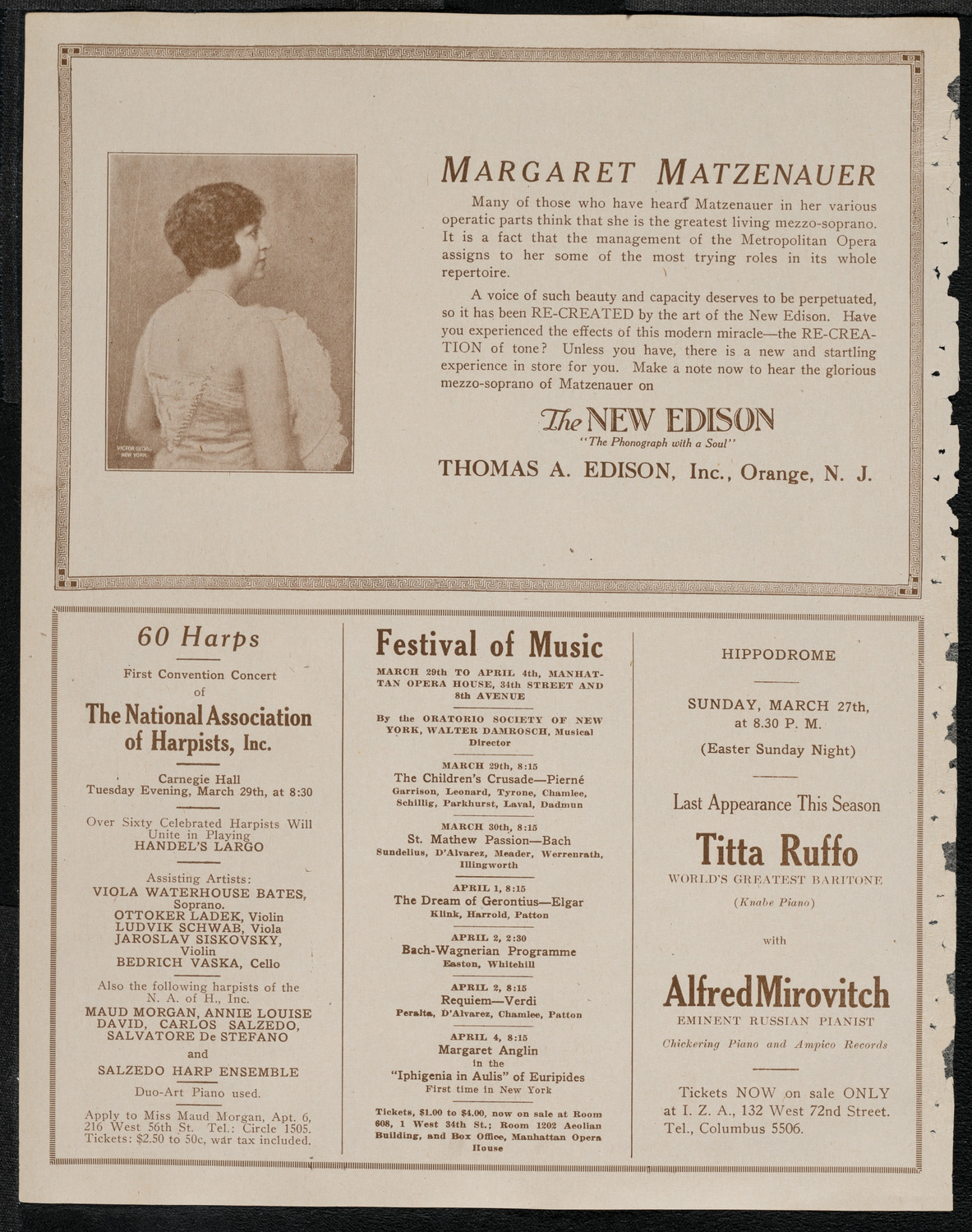 Boston Symphony Orchestra, March 17, 1921, program page 2