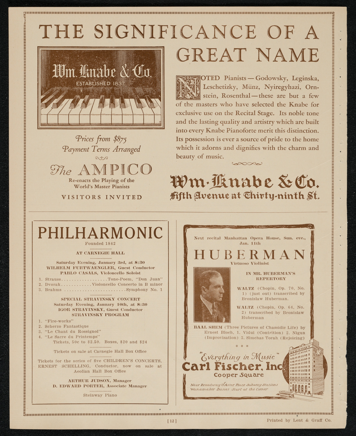 New York Philharmonic Students' Concert, December 31, 1924, program page 12