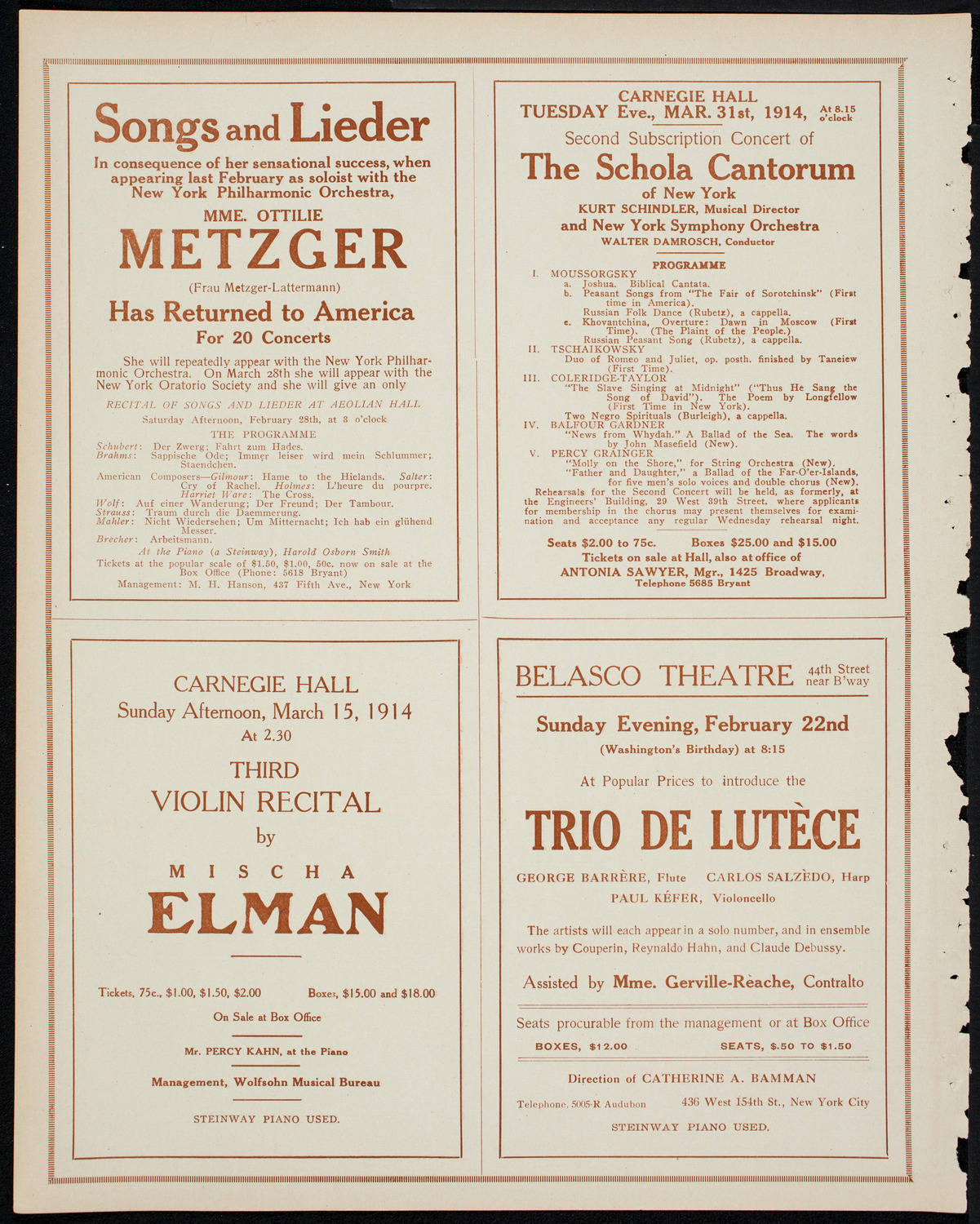 People's Symphony Concert, February 15, 1914, program page 10