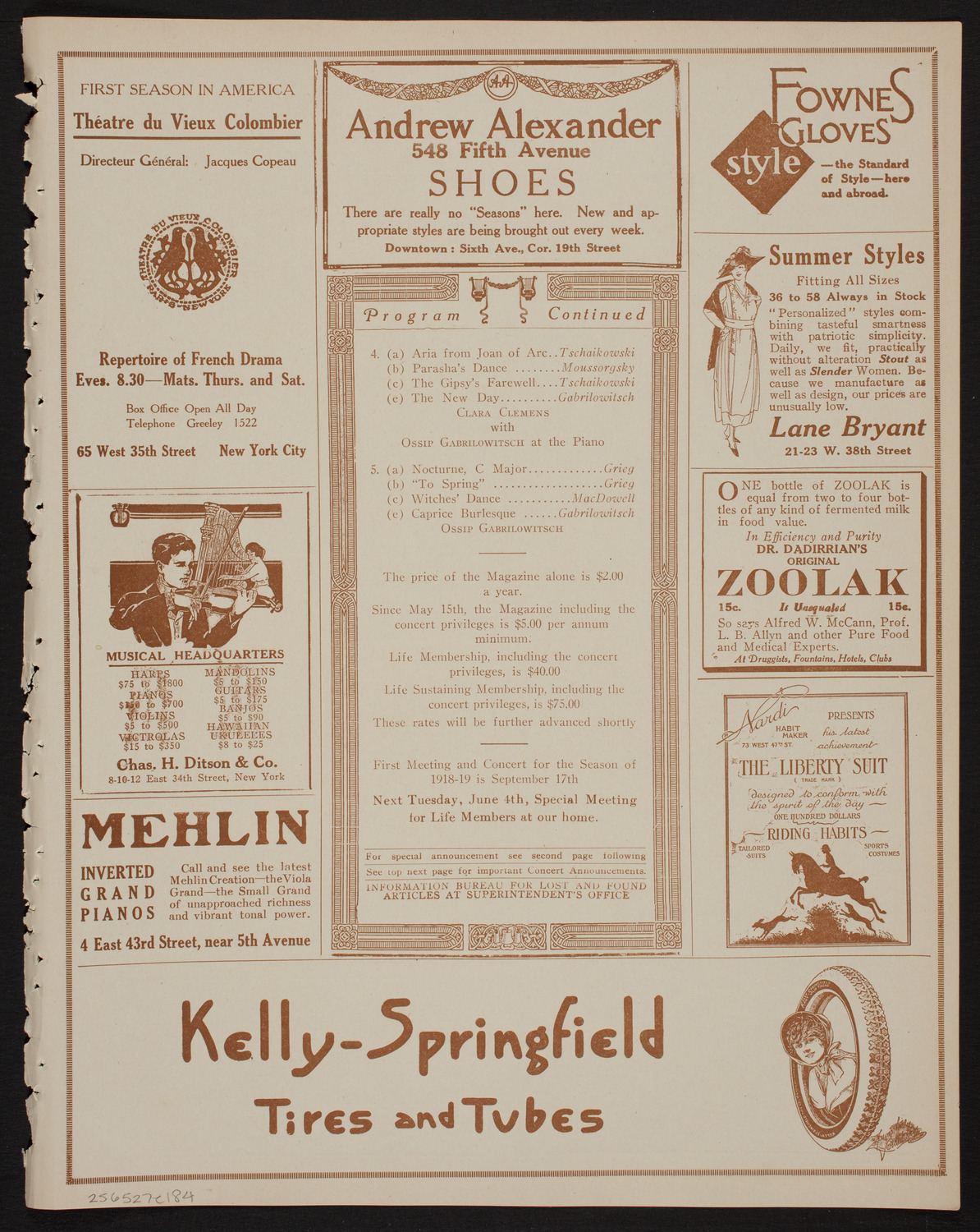 Meeting: The Humanitarian Cult, May 27, 1918, program page 7