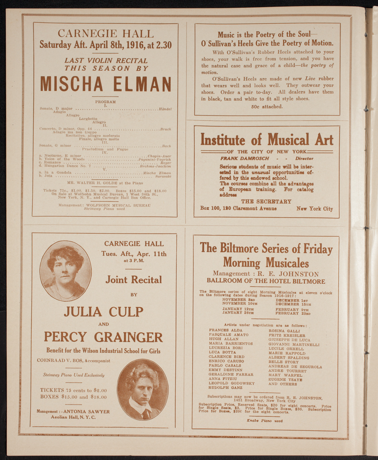 Ethel Leginska, Piano, March 31, 1916, program page 2