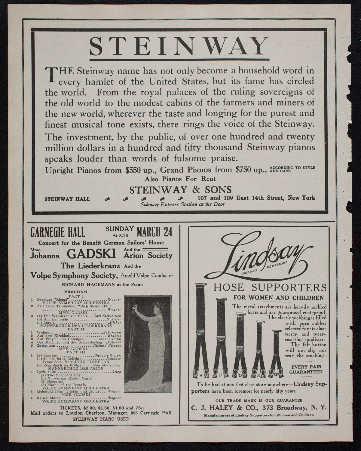 People's Symphony Concert, March 17, 1912, program page 4