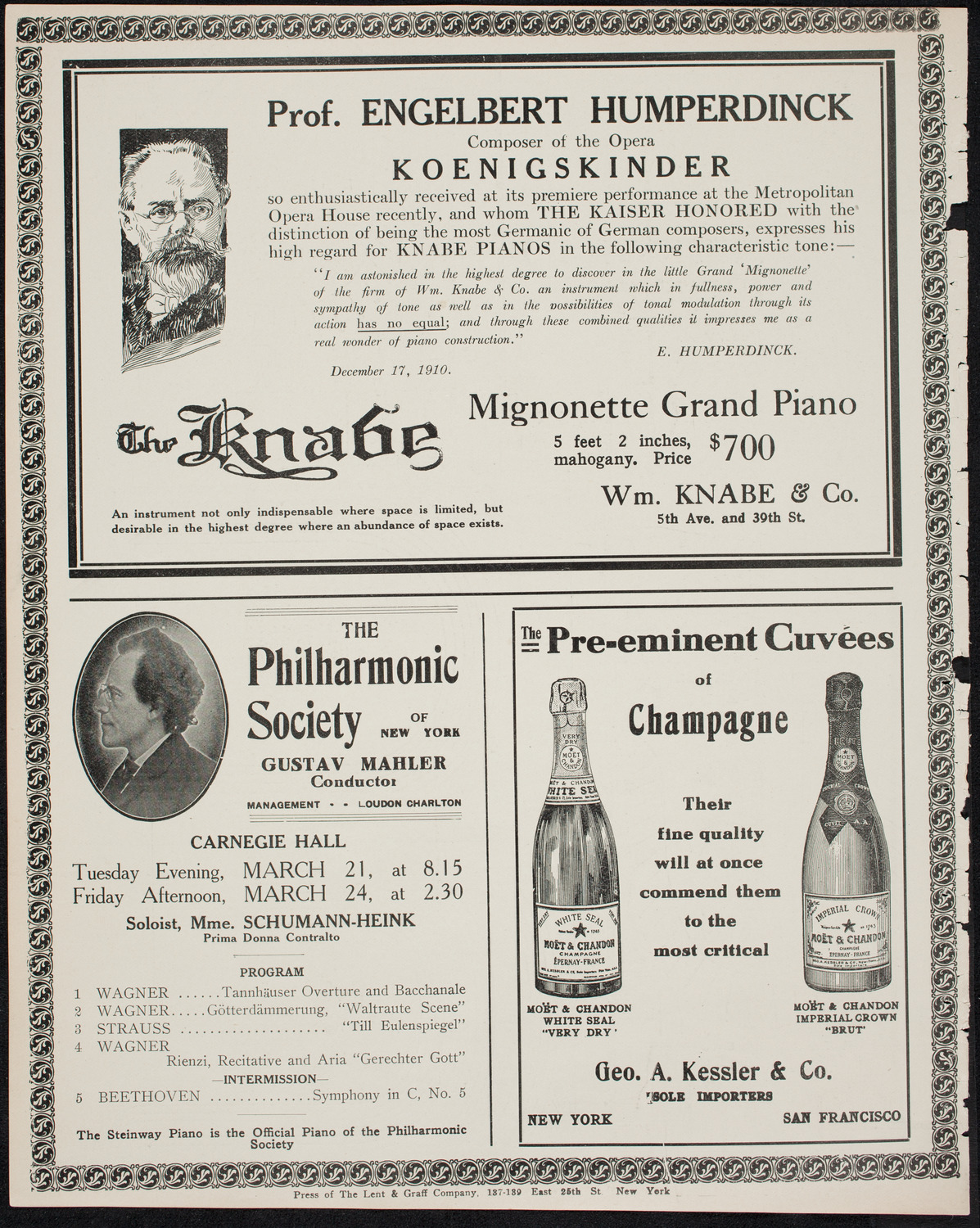 Volpe Symphony Society of New York, March 19, 1911, program page 12