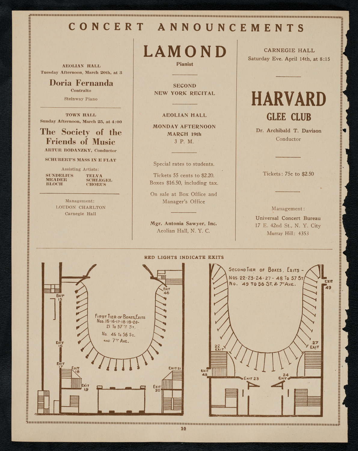 Boston Symphony Orchestra, March 17, 1923, program page 10