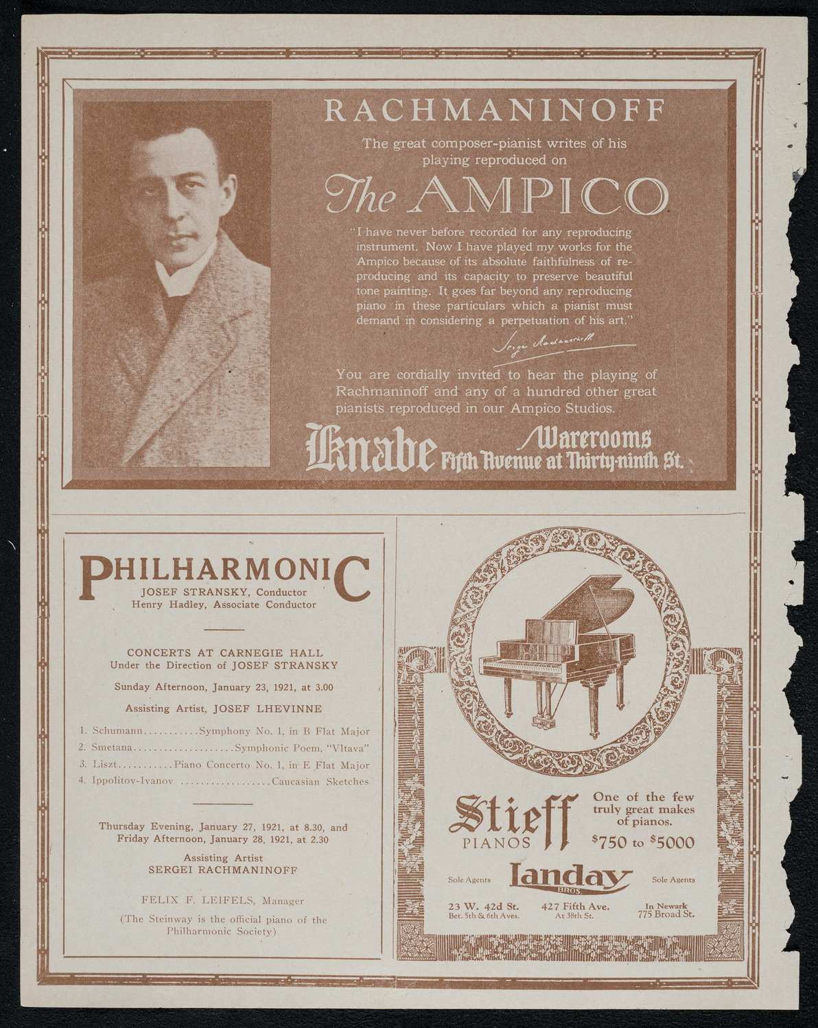 New York Philharmonic, January 21, 1921, program page 12