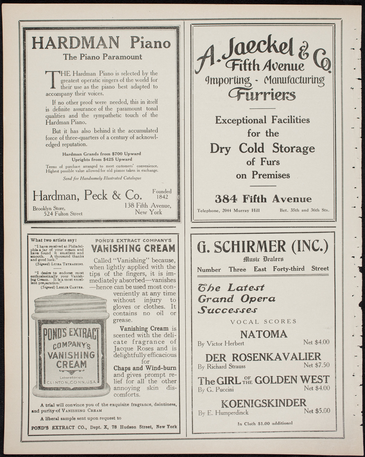 Volpe Symphony Society of New York, March 19, 1911, program page 8