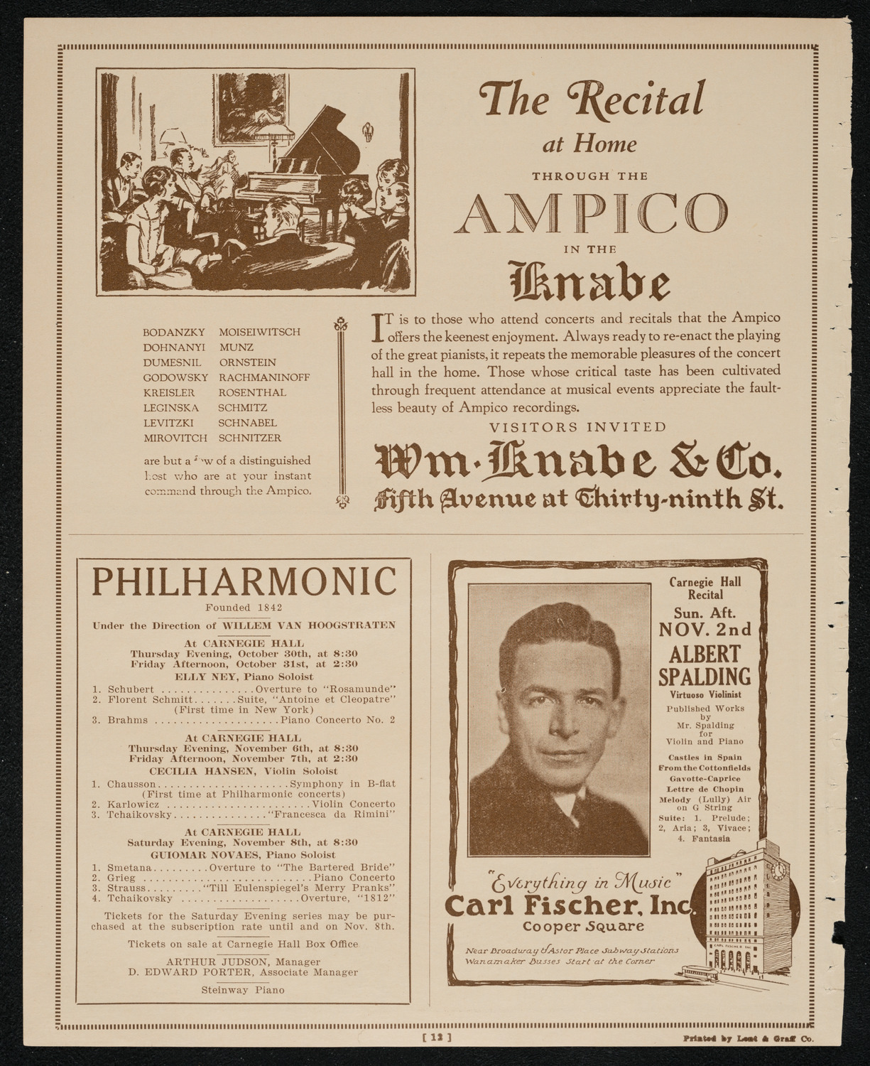 New York Philharmonic Students' Concert, October 29, 1924, program page 12