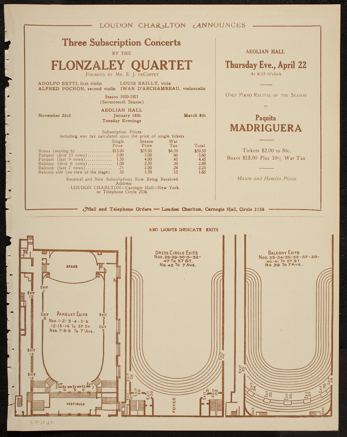 Clotilde Meygret, Soprano, April 18, 1920, program page 11