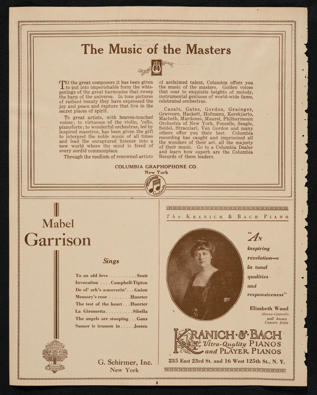 City Symphony Orchestra, February 12, 1923, program page 6