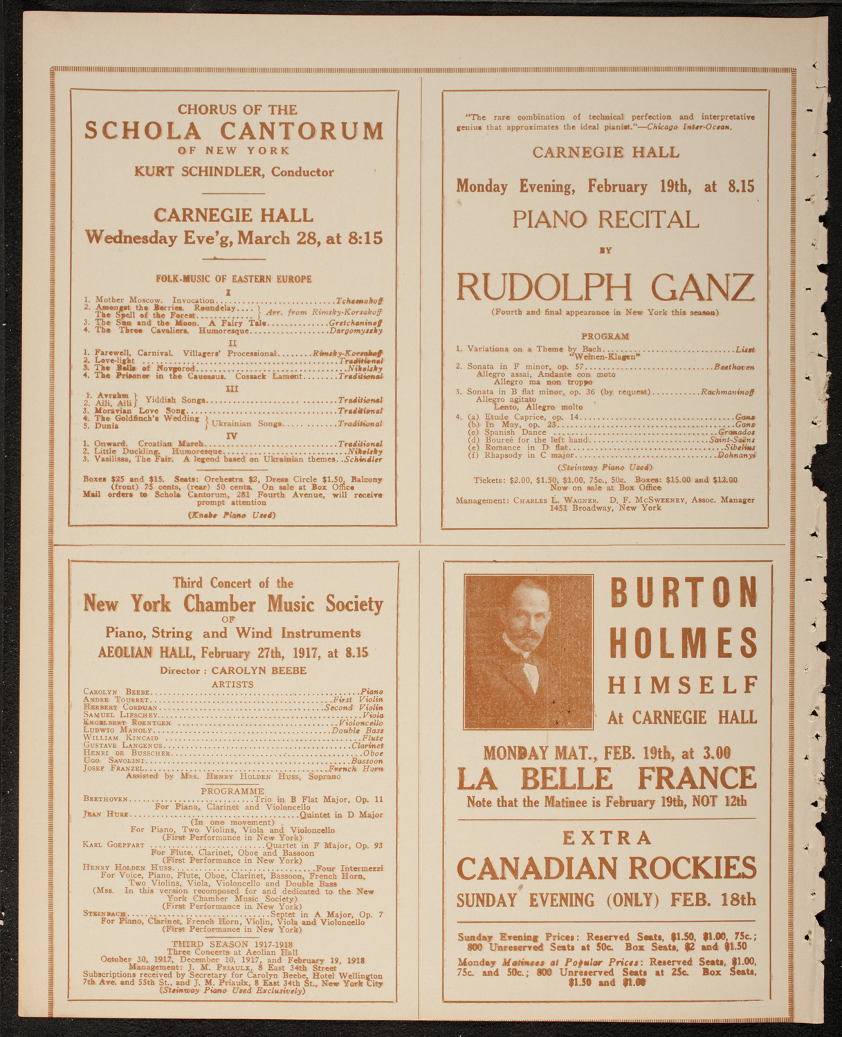 Boston Symphony Orchestra, February 17, 1917, program page 10