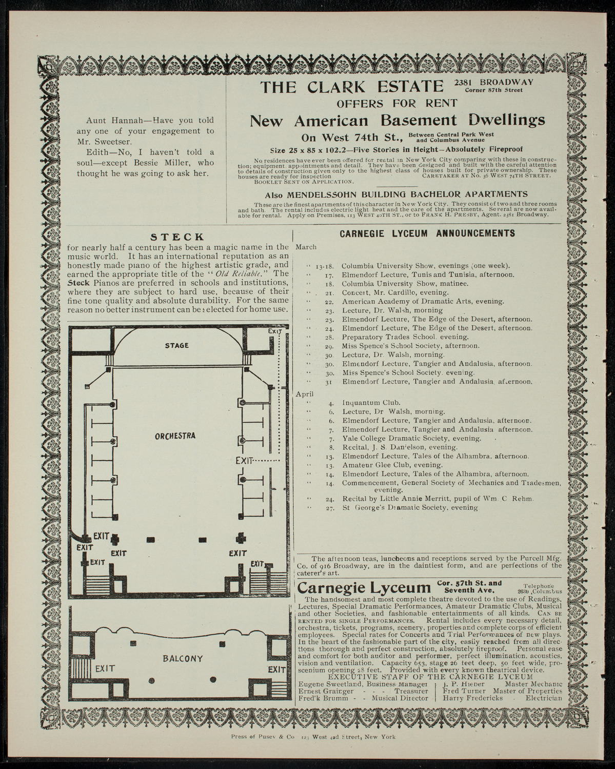 Columbia Varsity Show, March 16, 1905, program page 4