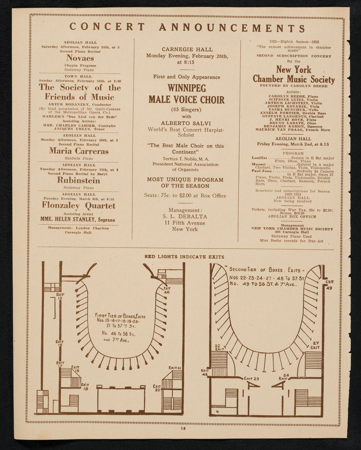 Reinald Werrenrath, Baritone, February 22, 1923, program page 10