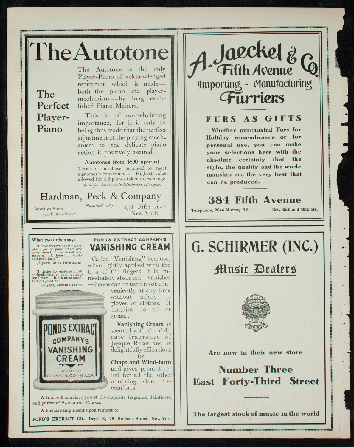 New York Philharmonic, December 16, 1910, program page 8