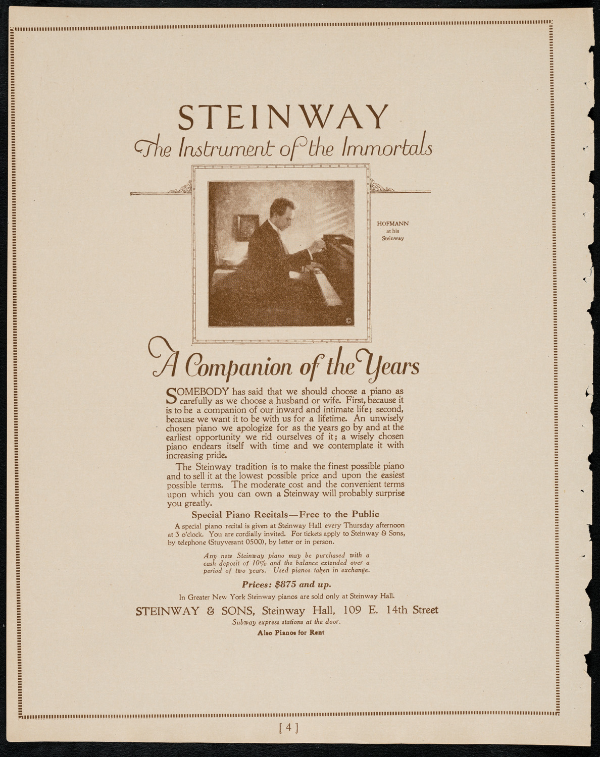 Paulist Choir, February 13, 1922, program page 4