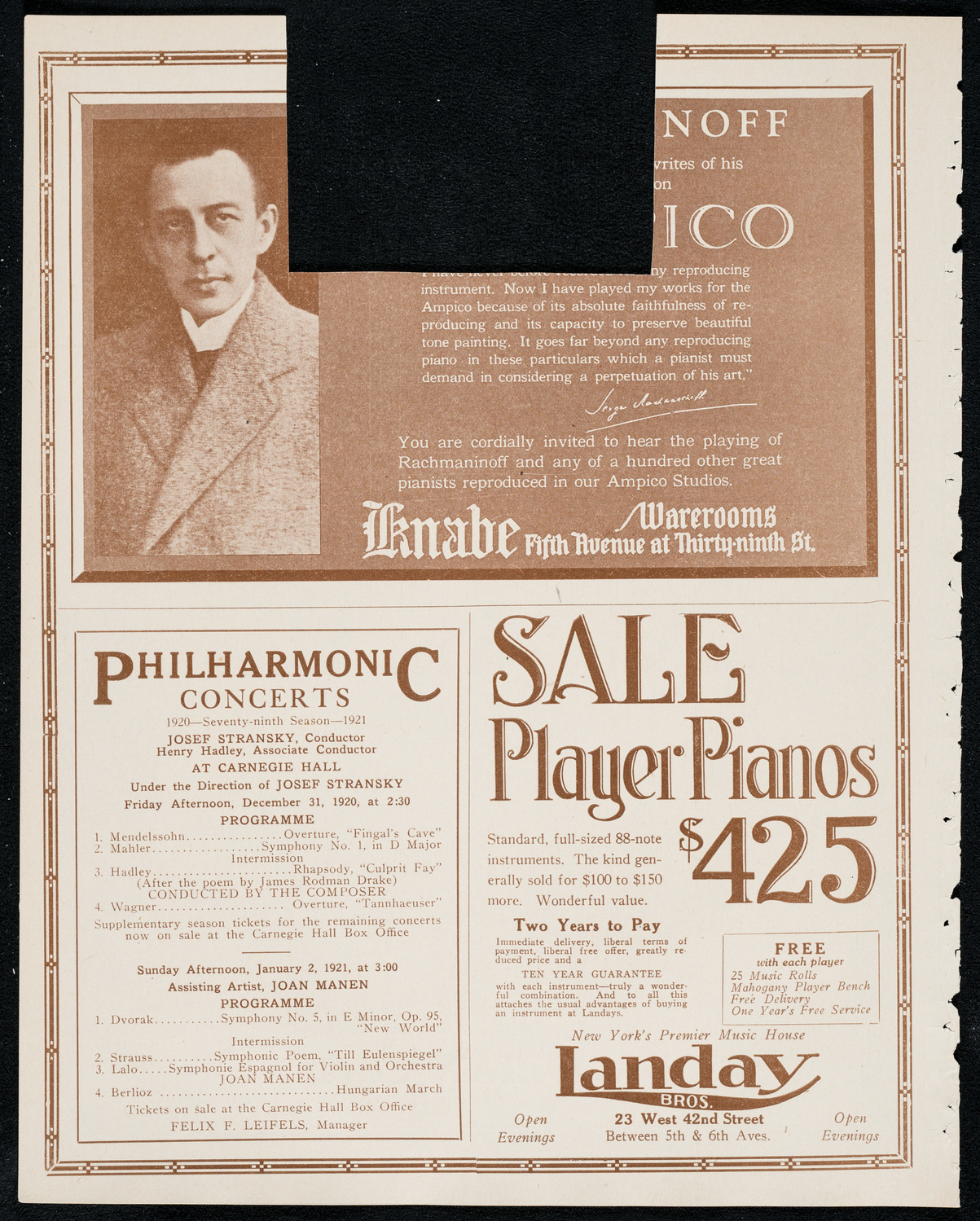 New York Philharmonic: Beethoven Festival, December 17, 1920, program page 12
