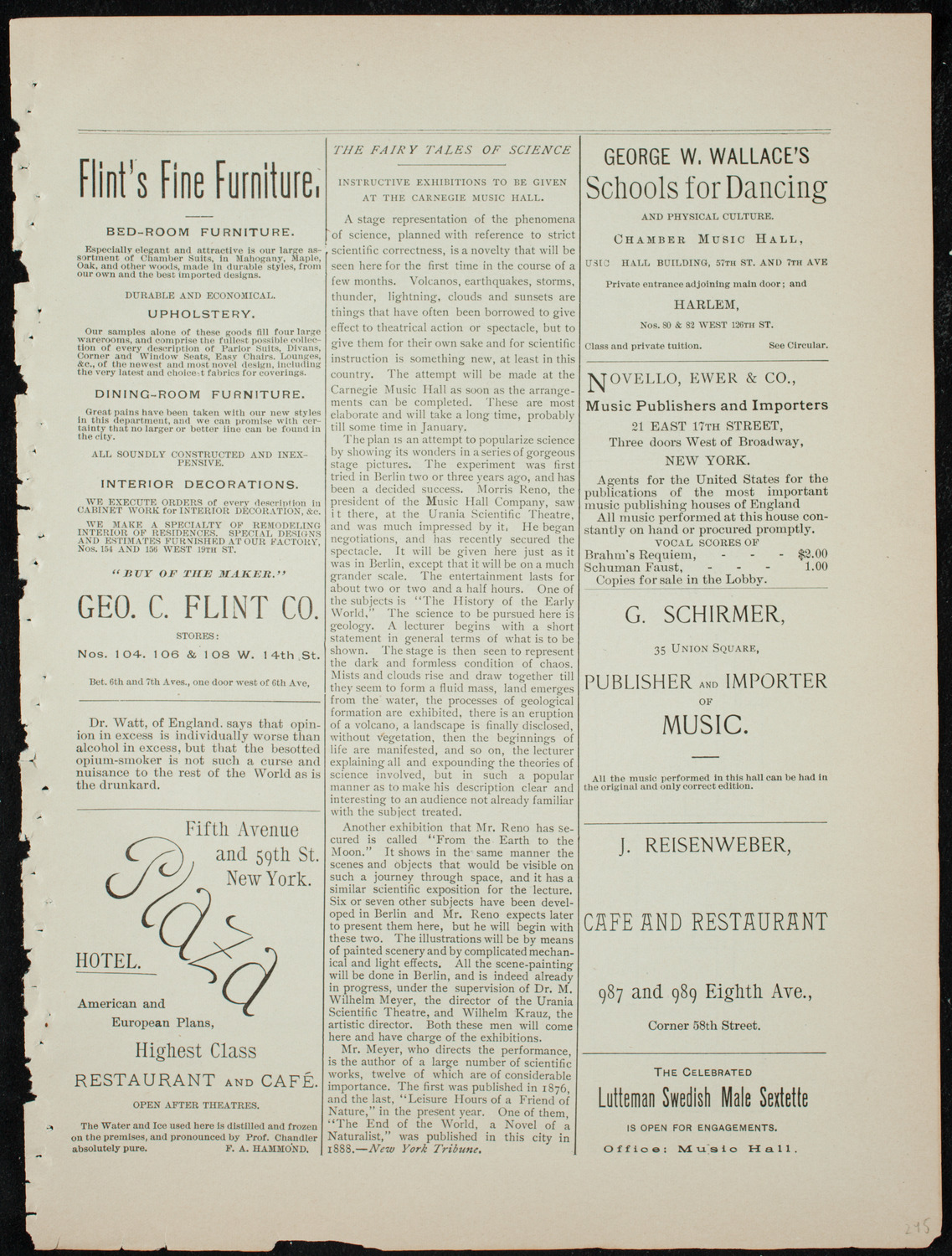 Oratorio Society of New York, November 28, 1891, program page 10