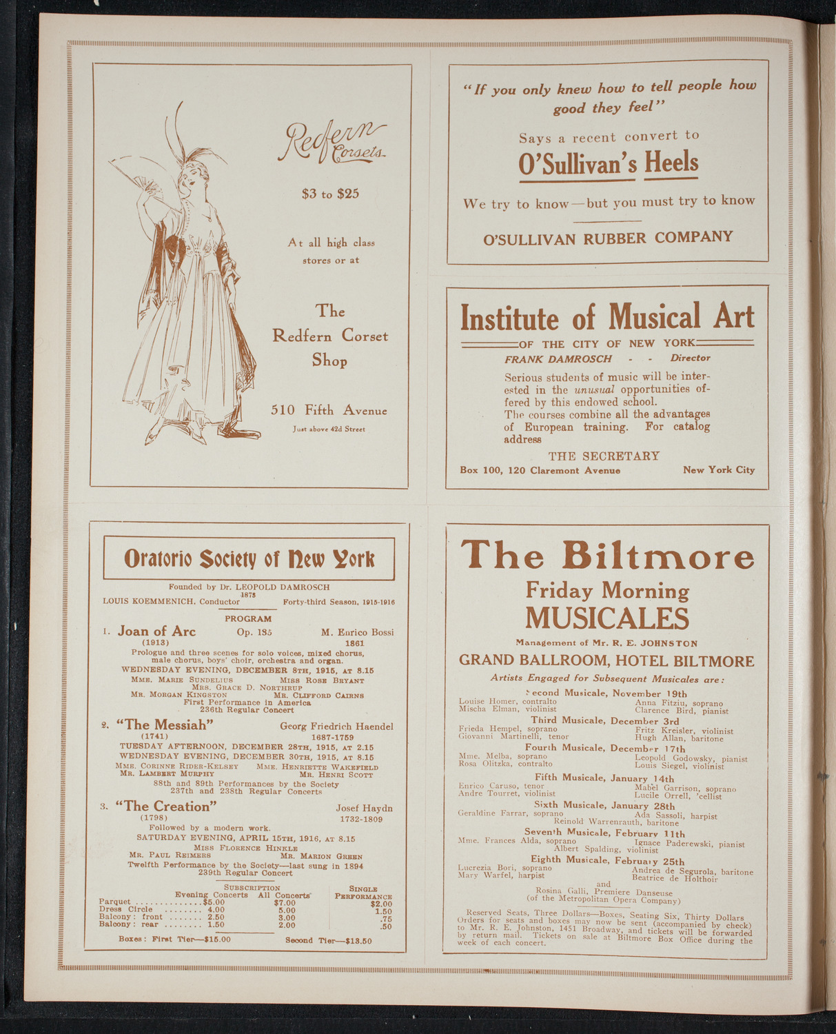 New York Philharmonic, November 12, 1915, program page 2