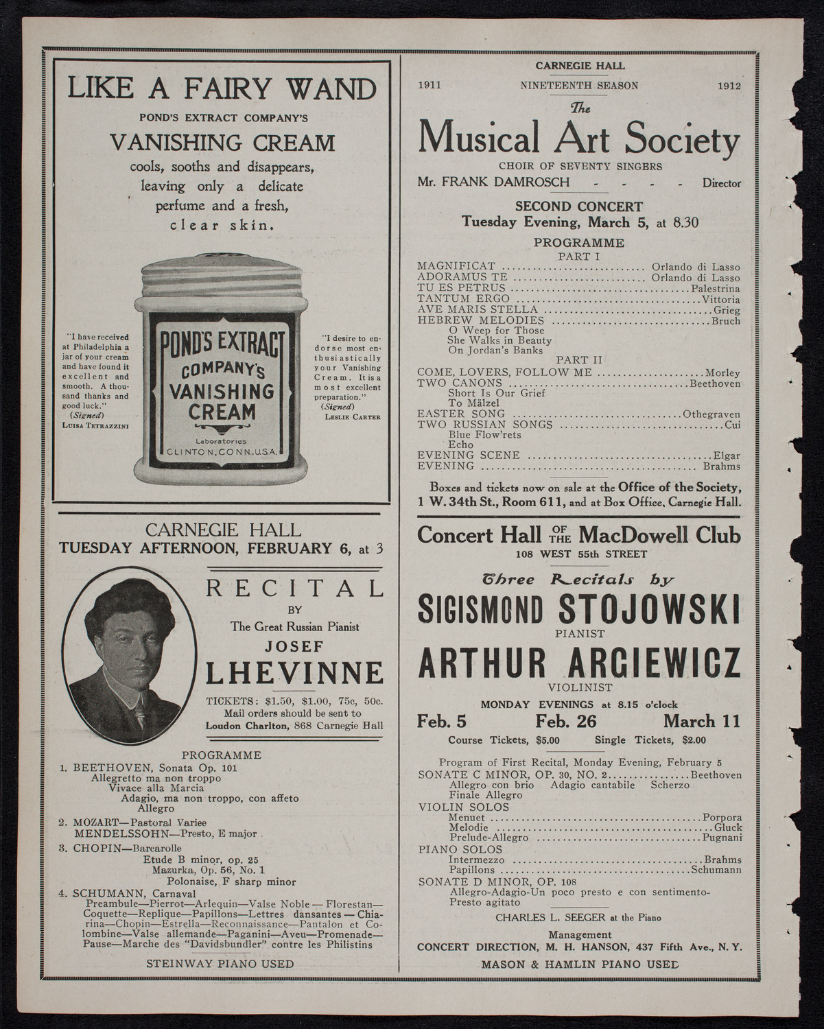 Katharine Goodson, Piano, January 30, 1912, program page 8