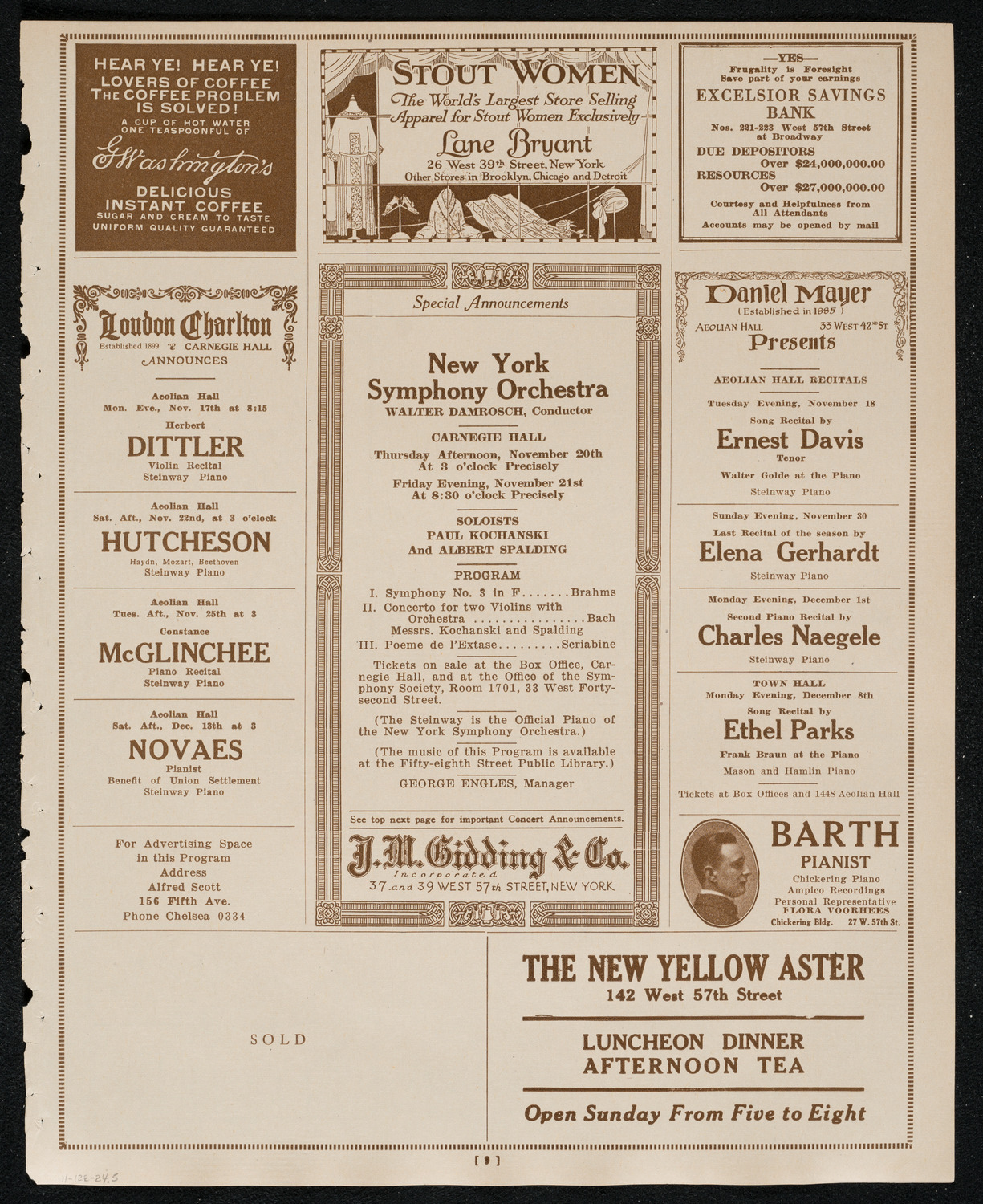 New York Philharmonic Students' Concert, November 12, 1924, program page 9