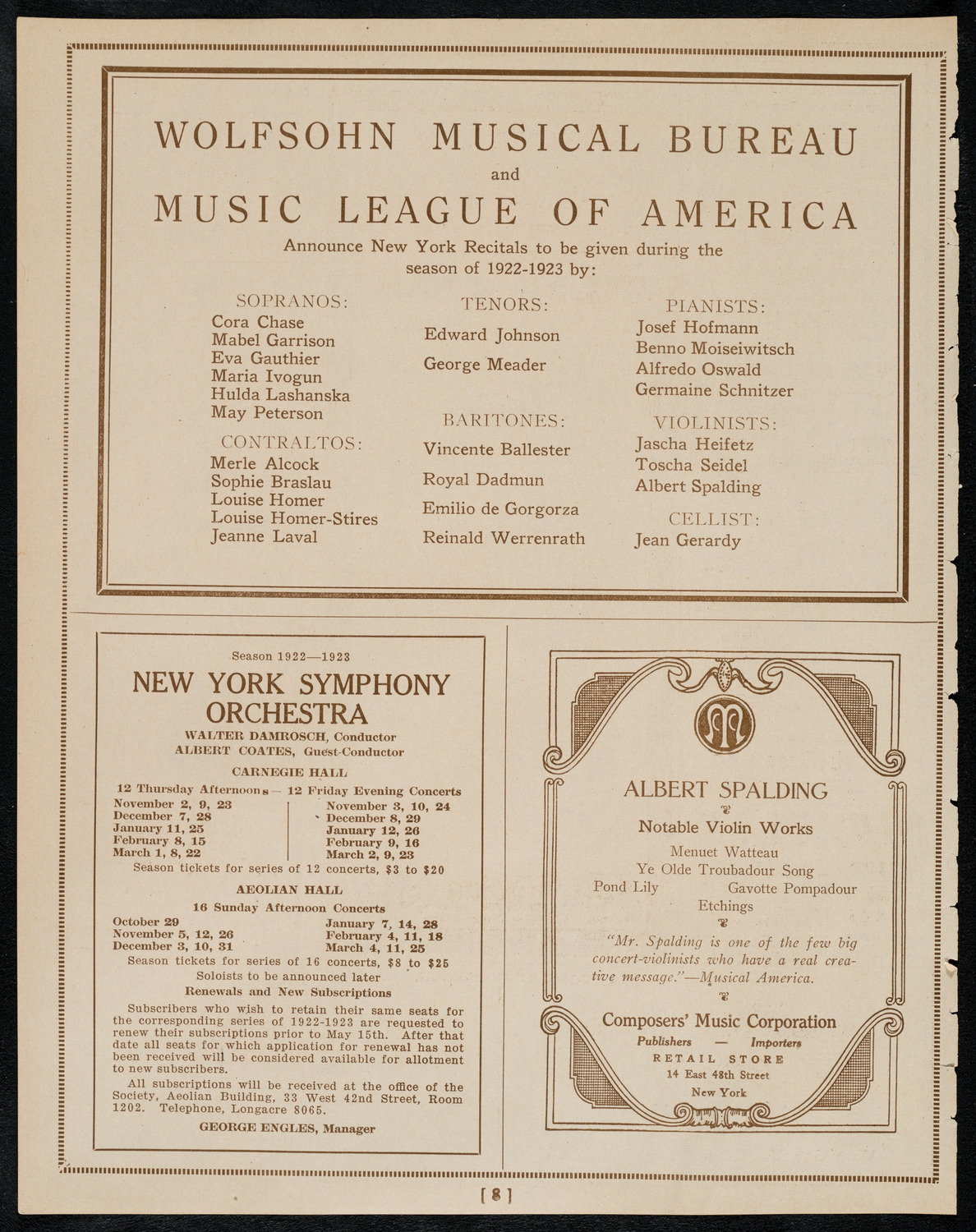Pupils of Christine Dobbins, April 28, 1922, program page 8