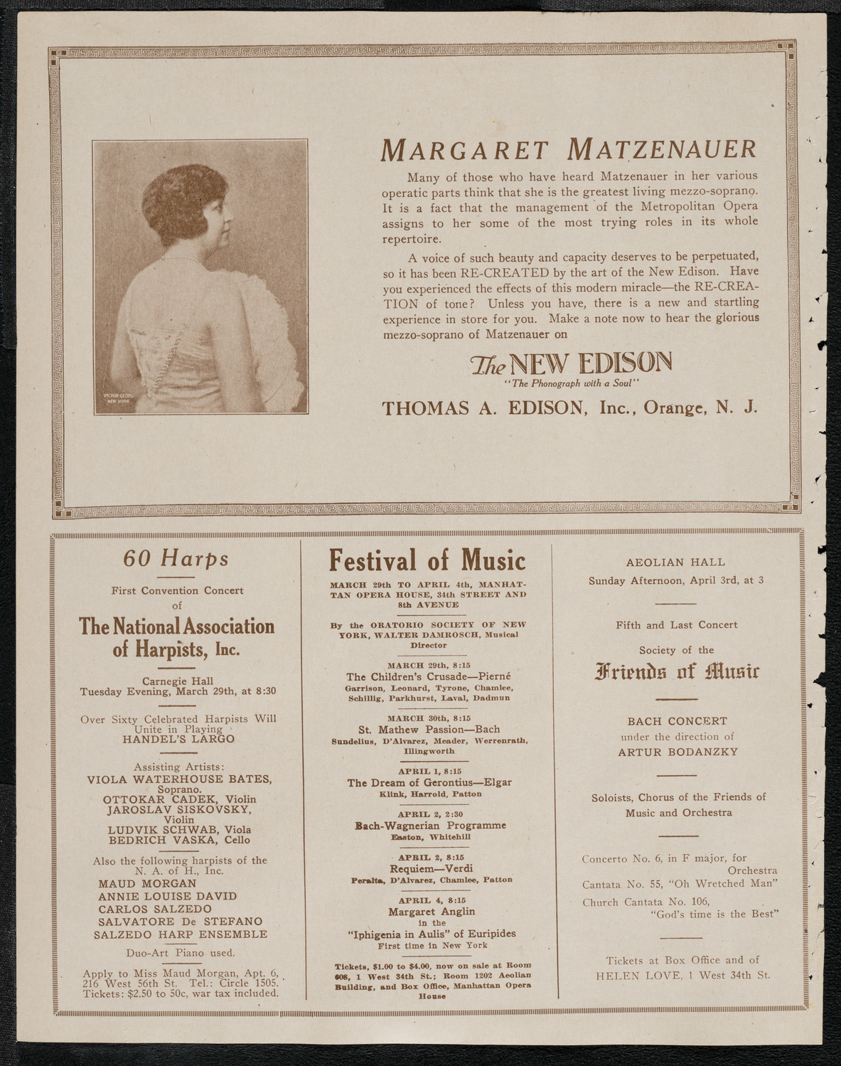Boston Symphony Orchestra, March 19, 1921, program page 2