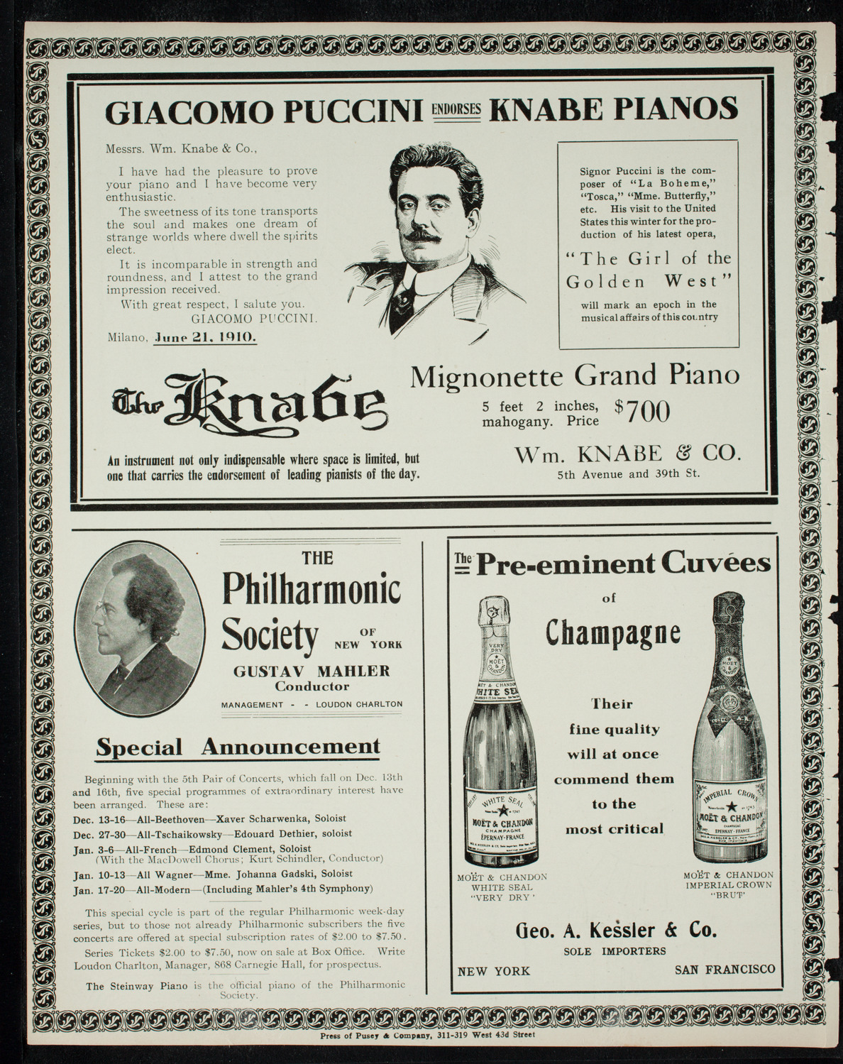 Boston Symphony Orchestra, December 8, 1910, program page 12