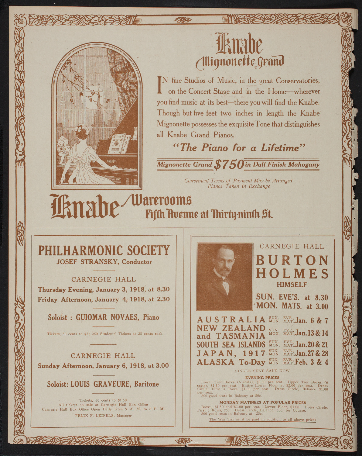 New York Symphony Orchestra, January 3, 1918, program page 12
